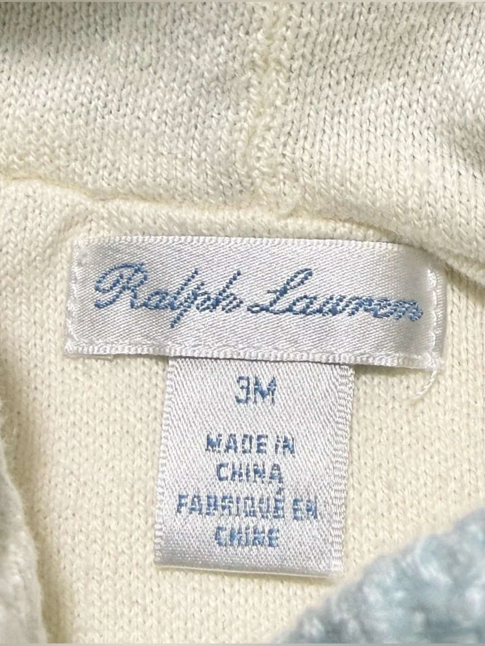 Ralph Lauren Rare Baby Sweater Hooded Wool Knit Cardigan Winter Scene Intarsia